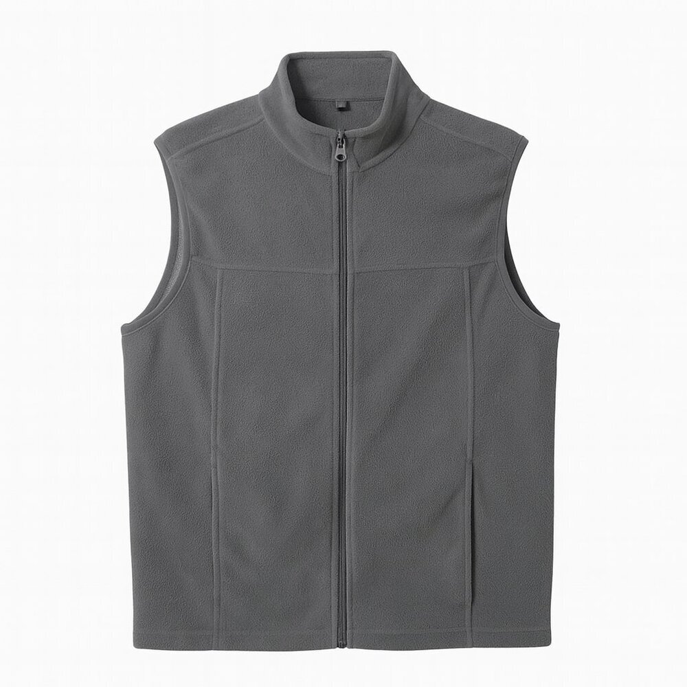 RWR Gray Full-Zip Fleece Vest Men’s Size Large Warm Casual Layer